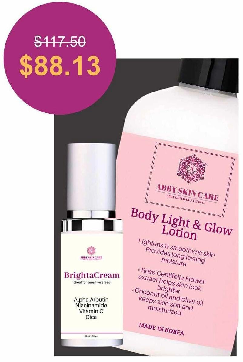 Body Light and Glow Lotion and Brighta